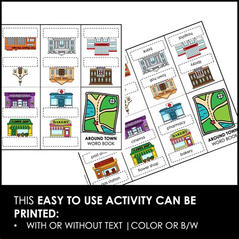 Places And Buildings In A Town Or City Vocabulary Building Mini Book