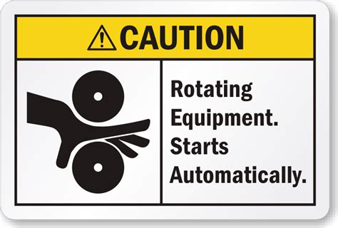 Rotating Equipment Starts Automatically ANSI Caution Label, SKU: LB-2423