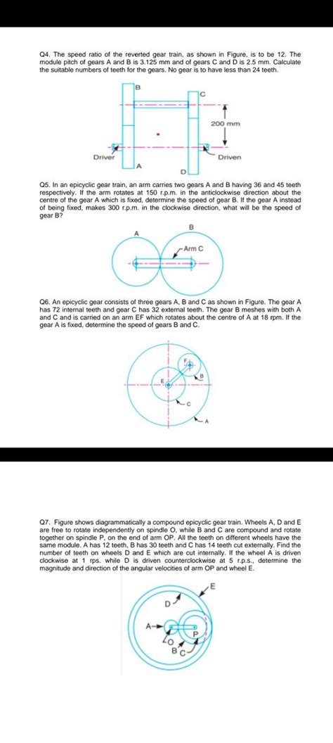 Q4 The Speed Ratio Of The Reverted Gear Train As Shown In Figure Is To