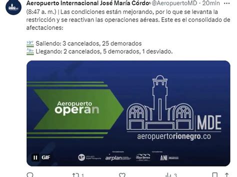 Nuevas Demoras En El Aeropuerto José María Córdova De Rionegro Por Mal Clima Más De 20 Vuelos