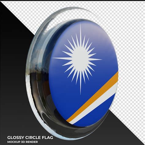 Premium PSD Marshall Islands0003 Realistic 3d Textured Glossy Circle Flag