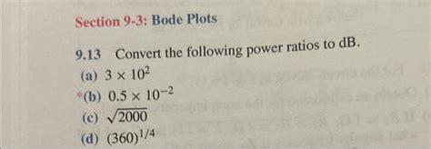 Answered 9 13 Convert The Following Power Ratios… Bartleby