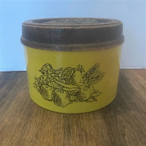 Cheinco Kitchen Vintage Cheinco Woodbury Mid Century Yellow Tin