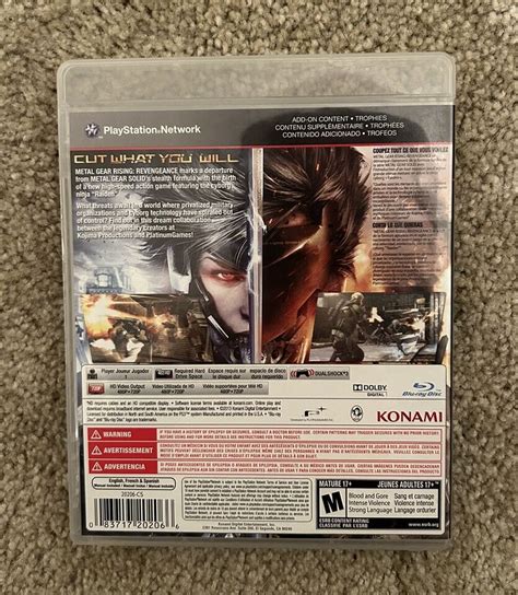 Metal Gear Rising Revengeance Ps3 2013 Complete Cib Tested And Working 83717202066 Ebay