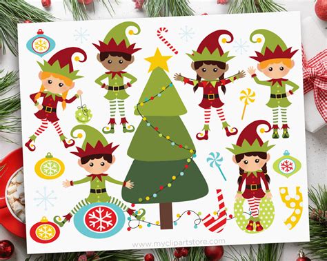 Christmas Elves Clipart Santas Workshop Elf Clip Art By Clip