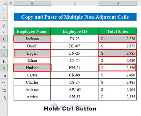 How To Copy And Paste Multiple Cells In Excel 9 Quick Methods