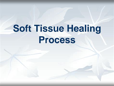 SOLUTION: Soft tissue healing process - Studypool