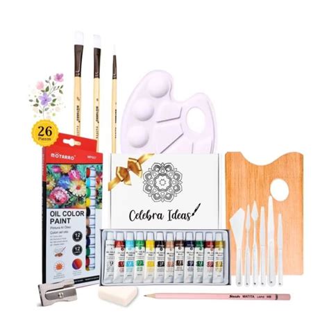 Kit de Arte con Pinturas al Óleo Set de Pinturas 26 Pcs