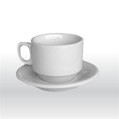 Plain White - Cup and Saucer - The Party Centre