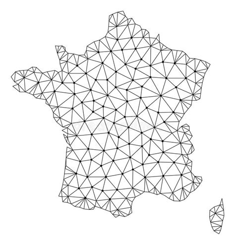 Struttura Poligonale Mesh Vector Map Del Cavo Della Francia