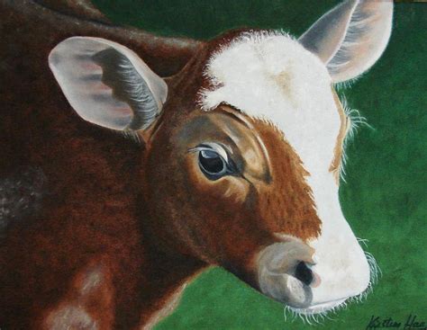 Baby Calf Painting By Kristina Hauk Fine Art America