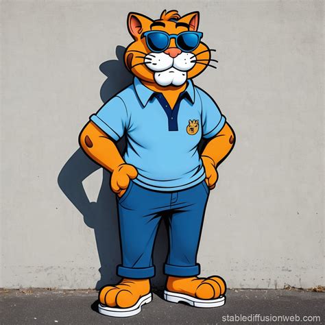 Cartoon Garfield Graffiti Character Stable Diffusion Online