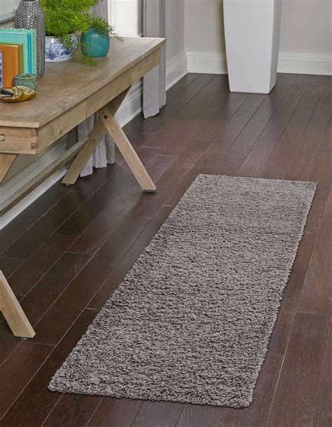 Gray 60cm X 152cm Solid Shag Runner Rug Au Rugs