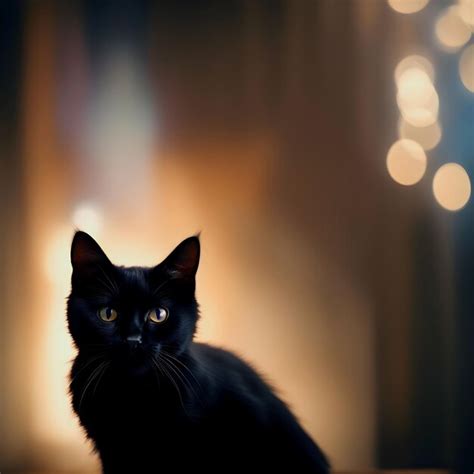 Un Lindo Gato Negro Foto Premium