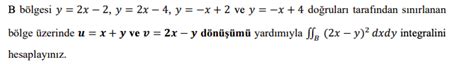 Solved B bölgesi y 2x2 y 2x4 y x 2 ve y x 4 doğruları Chegg