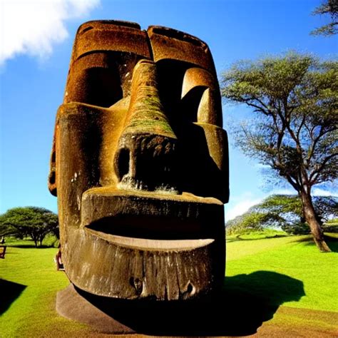 A Photo Of A Moai Statue Giving A TED Talk Highly Stable Diffusion