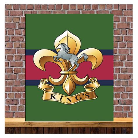 Kings Regiment Cap Badge Metal Sign Military Etsy