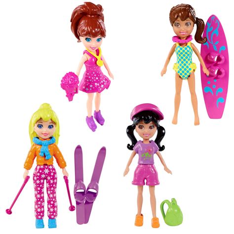 Polly Pocket Set Of 4 Dolls Outdoor Activities Shani Lila Polly