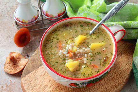 Грибной суп с перловкой, пошаговый рецепт с фото