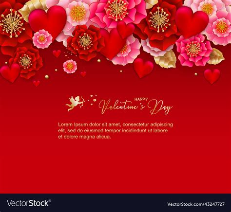 Valentines Day Banner With Beautiful Colorful Vector Image