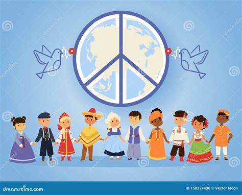 Peace United Nations, Vector Illustration. People of Different Races ...