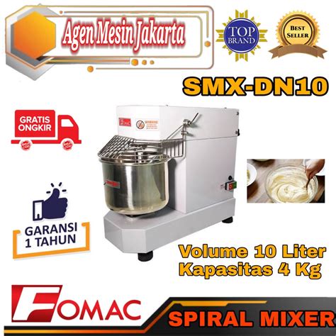 Jual Mesin Pengaduk Adonan 10 Liter Spiral SMX DN10 FOMAC Shopee