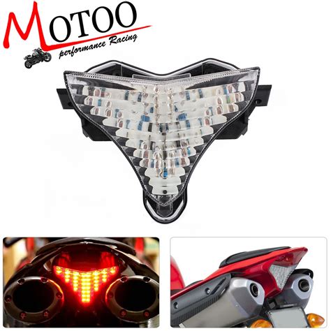 Motoo Motorcycle Smoke LED Tail Light Rear Lamp W Turn Signals