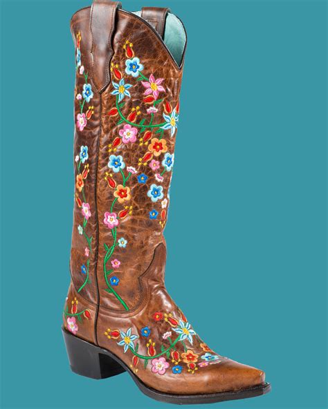 Flower Embroidered Cowboy Boots At Lenardfdleckman Blog