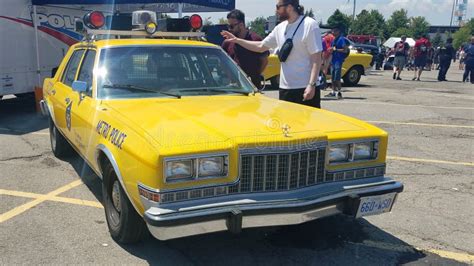 Yellow Retro Police Car in Toronto Editorial Stock Photo - Image of ...