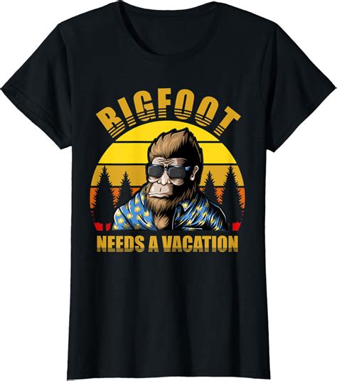 Retro Vintage Sasquatch Bigfoot Needs A Vacation Hawaiian T Shirt