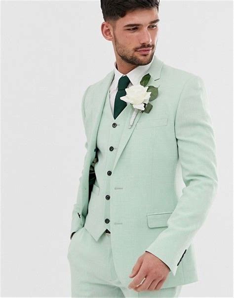 Men Wedding Suit Mint Green Groom Wear Suit Piece Suit Gift Etsy In