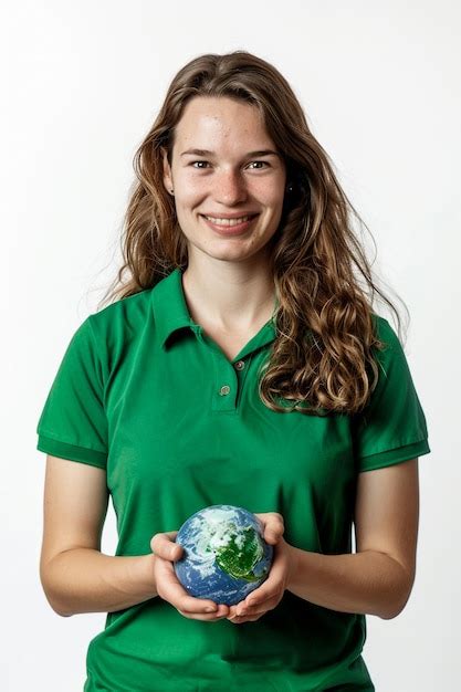 Premium Photo A Woman Holding A Globe In Her Hands