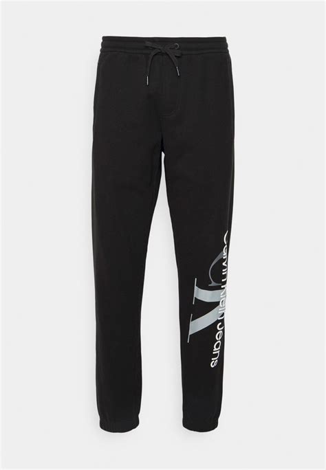 Calvin Klein Jeans Two Tone Monogram Pant Jogginghose Black Schwarz