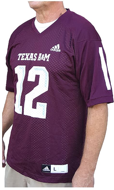 Texas Aandm Aggies 12 Maroon Adidas Replica Polyester Football Jersey