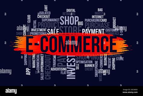 Business Concept E Commerce Word Cloud Design Background Template