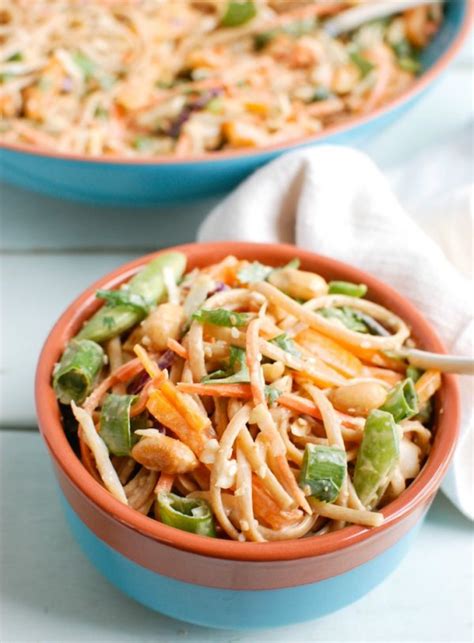 Asian Vegetable Noodle Salad With Spicy Peanut Sauce A Cedar Spoon