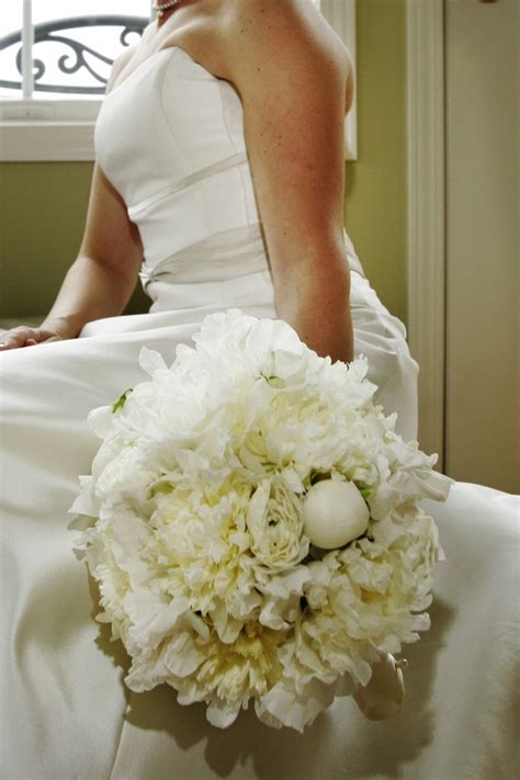 white peonies | Couture wedding, Wedding dresses, One shoulder wedding dress