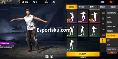 Cara Mendapatkan Emote Arm Wave Free Fire FF Esportsku