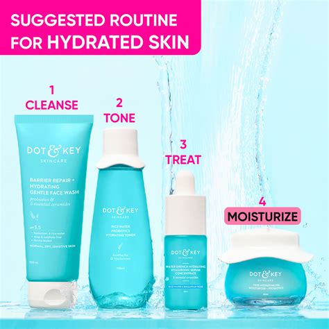 Dot & Key Hydrated Skin Care Routine | Face Wash, Toner, Serum