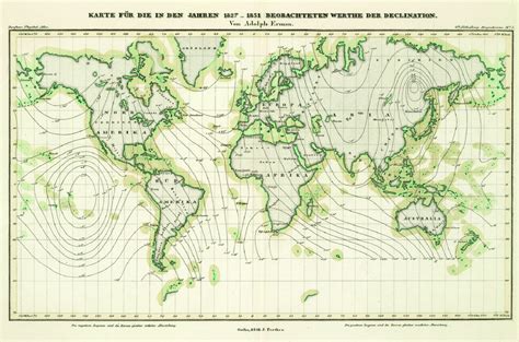 world map  magnetic declination measured     published