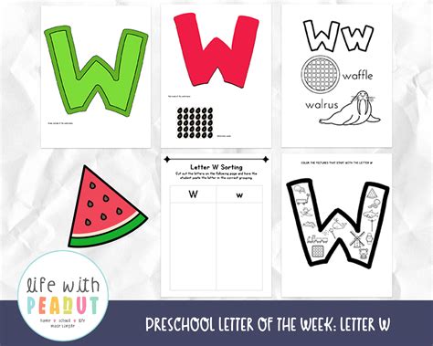 Preschool Letter Of The Week Curriculum Letter W Activities Etsy