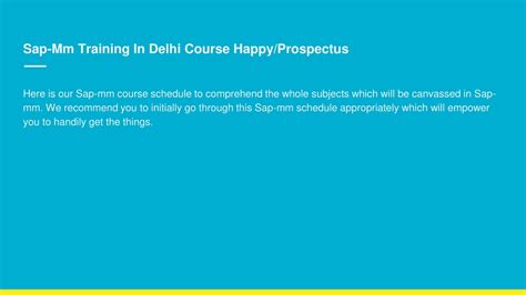 PPT SAP MM Training Course In Delhi PowerPoint Presentation Free