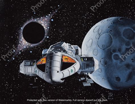 Space 1999 Science Fiction Acrylic Painting Print Spaceships Etsy