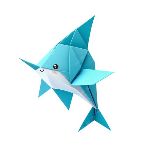 3d Origami Dolphin Isolated On Transparent Background 3d Origami