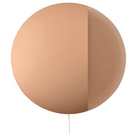 Varmblixt Led Wallmirror Lamp Dimmablebronze Color Round Ikea