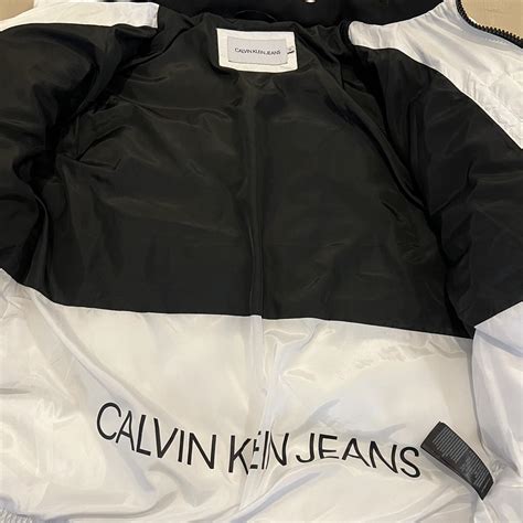 CALVIN KLEIN white puffer jacket (bought from Calvin... - Depop