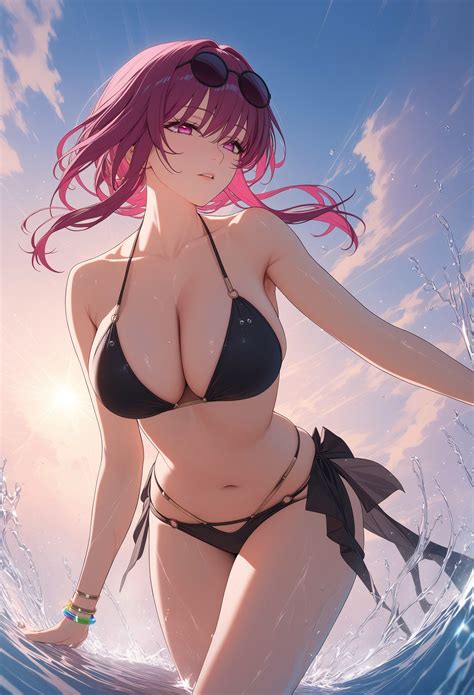 Kafka Honkai Star Rail Honkai Star Rail Honkai Series Highres Girl Bikini Black