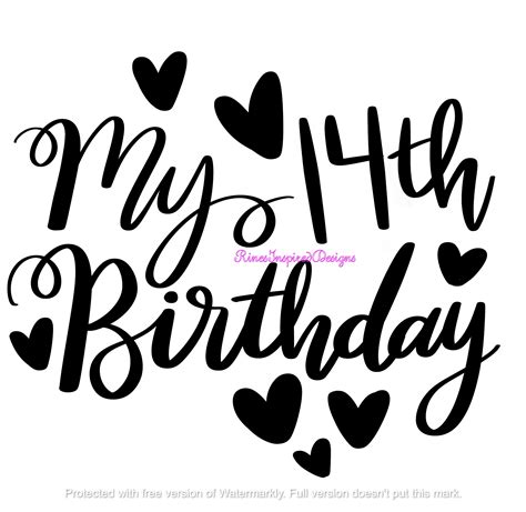 My 14th Birthday Svg Png Pdf Eps Dxf Ai  Etsy