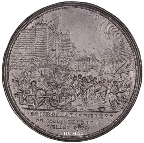 Médaille uniface 1789 Siège de la Bastille Thomas Numismatics