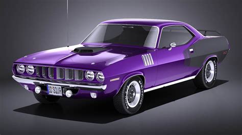 Plymouth Hemi Cuda Barracuda 1971 (V-Ray) 3D Model by SQUIR